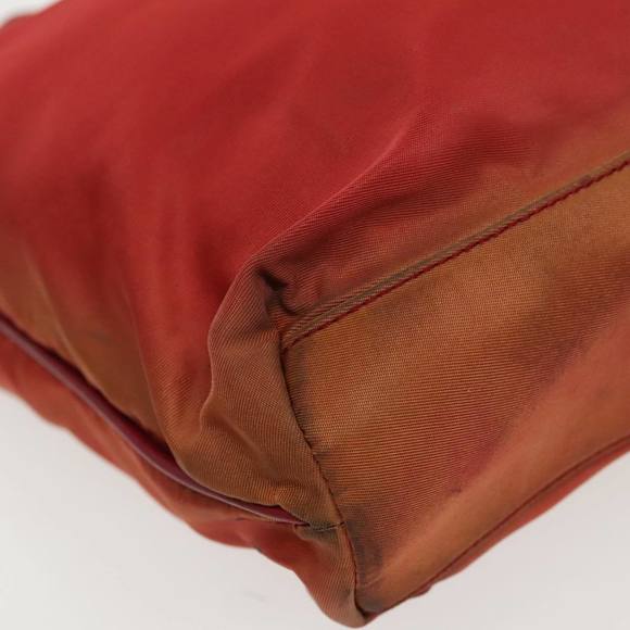 PRADA Hand Bag Nylon Red Silver Auth 95372 - Picture 14 of 16
